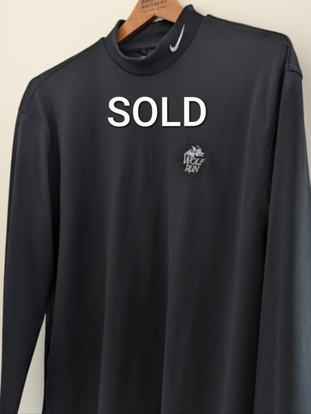 NIKE Wolf Run Golf Fit Dry Long Sleeve Pullover Shirt MEN'S L Mock NWOT
